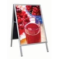 Update displays Kundenstopper silber DIN B1 2 Fächer