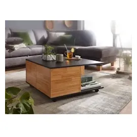 KADIMA DESIGN Design Couchtisch 70x70 Anthrazit/Sandeiche, Wohnzimmertisch in Braun-Schwarz / Gr.: onesize