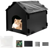 Qurygin Katzenhaus | Stray Pets wasserdichter Unterschlupf | winddichtes abnehmbares Katzenhaus für draußen drinnen Balkon Camping Reisen Spielen Füttern Schlafen Verstecken Sommer Winter