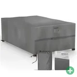 Sanzaro Gartenmöbel-Schutzhülle 600D Oxford mit RipStop-Technologie, Schwerlast 320g, Reißfest & UV-Beständig, Schutzhülle für Gartentisch