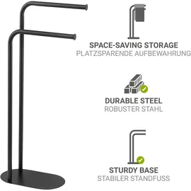 Wenko Handtuchständer Levante, schwarz, Stahl, 30x79x17 cm,