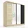 A&J MöbelLand Schwebetürenschrank SOLO 200 x 215 x 59,5 cm Beige/Schwarz