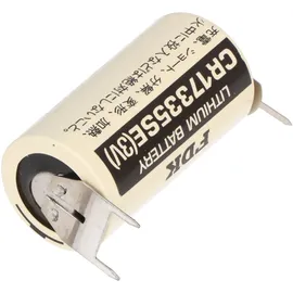 Panasonic CR17335SE Lithium Batterie mit 3er Print Anschlüssen, 1er Print auf +Pol, 2er Print auf -Pol, Rastermaß 10mm