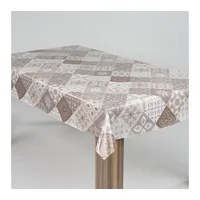 Laro Tischdecke laro Wachstuch-Tischdecke Wachstischdecke Mustergeflecht Beige Braun braun