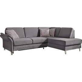 sit&more Ecksofa »Clio L-Form« wahlweise mit Bettfunktion und Bettkasten, inklusive Federkern grau