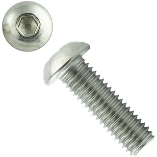Eisenwaren2000 | M6 x 50 mm Linsenkopfschrauben mit Innensechskant (50 Stück) - ISO 7380 Linsenkopf Schrauben mit Flachkopf - Gewindeschrauben - Edelstahl A2 V2A - rostfrei