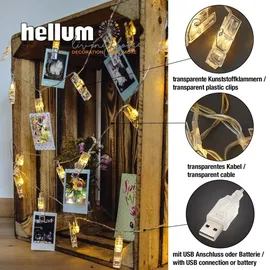 Hellum LED Lichterkette 5 m Warmweiß