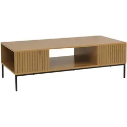 Mendler TV-Rack HWC-O39, TV-Board Fernsehtisch Lowboard TV-Schrank Ablage, Melamin MDF 39x120x60cm ~ natur