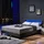 Home Deluxe LED Bett Astro - Dunkelgrau, 140 x 200 cm - inkl. Matratze versch. Größen und Farben -