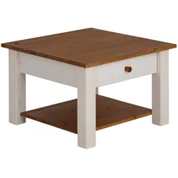 Couchtisch HOME AFFAIRE "Chicago, TOPSELLER", weiß (weiß, honig), B:60cm H:40cm T:60cm, Tische, in zwei Größen, Landhausstil, zusätzlicher Stauraum