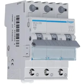 Hager Leitungsschutzschalter 3p. C-16A 6kA 3M QC MCS316