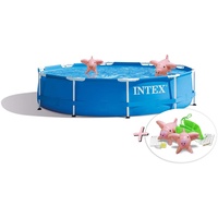 Intex Metal-Frame Pool 305x76cm + aufblasbare Schwimmtiere