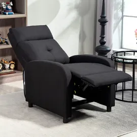 Homcom Fernsehsessel mit Liegefunktion Polyester 67 x 98 x 87 cm Schwarz