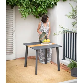 Dehner Montpellier Gartentisch 90 x 90 x 74 cm Dunkelgrau/Braun