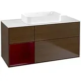 Villeroy & Boch Finion Waschtischunterschrank G701HBGN 120x60,3x50,1cm, Regal rechts Peony, Walnut veneer