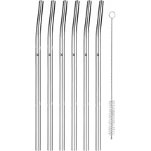 WMF BaricTrinkhalm-Set aus Cromargan®, 24 cm, 6-teilig plus Reinigungsbürste