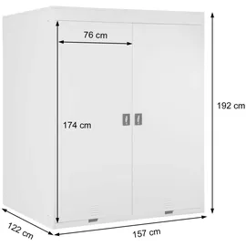 Mendler Fahrradgarage HWC-H66 Fahrradbox Metall hellgrau