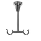 BASIT Deckenträger Gardinenstange zweiläufig Edelstahl Look I Rohr Gardinenstangen Träger 19mm Deckenbefestigung I Gardinenstangen Halterung Vorhangstange D28