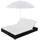 vidaXL Rattan-Sonnenliege 197 x 140 x 190 cm schwarz/cremeweiß inkl. Sonnenschirm