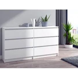 roe furniture Kommode 140 x 77 x 38 cm Weiß matt