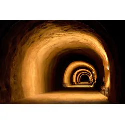 Fototapete PAPERMOON "Visuell dynamischer Tunnel", bunt (mehrfarbig), B:3,5m L:2,6m, Vlies, Tapeten
