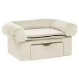 vidaXL Hundesofa mit Schublade Creme 75x50x38 cm Plüsch