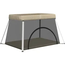 vidaXL Baby-laufstall mit Matratze Taupe Leinenstoff