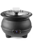 HENDI Suppenkessel, 8 Liter Durchmesser 370x300mm 230V/450W, ø370x(H)316mm, Edelstahl, Polypropylen, schwarz