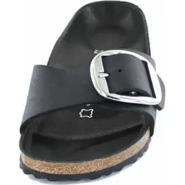 Birkenstock Madrid Big Buckle Nubukleder geölt schmal schwarz 35