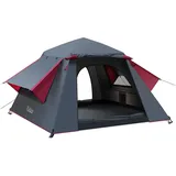 Yafaca Camping Zelt, 3 Personen Pop Up Zelt Große Wasserdicht Automatisches Wurfzelt mit 2 Regendichten Fenstern, 2 Schichten Kuppelzelt mit Abnehmbare Außenschicht, Zelt für Camping Familien