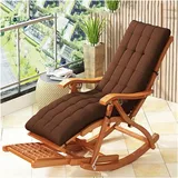 FIXARE JIESOO Schaukelstuhl Holz Mit Armlehne Und Fußmassagekissen, Klappbarer Stuhl Mit Polster Relaxsessel Mit Akzent for Wohnzimmer, Lesesessel for Wohnzimmer Im Schlafzimmer
