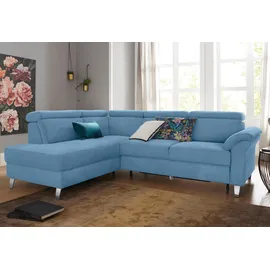 sit&more Ecksofa »Arngast L-Form« inklusive Kopfteilverstellung und Federkern blau