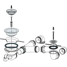 Villeroy & Boch Ablaufgarnitur 82140061 Edelstahl  Verchromt
