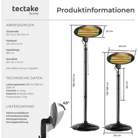 Tectake Solaria Monolith Infrarotheizstrahler 2 kW schwarz
