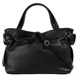 Samantha look Henkeltasche, echt Leder, Made in Italy, schwarz,