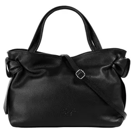 Samantha look Henkeltasche echt Leder, Made in Italy, schwarz