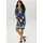 Aniston SELECTED Jerseykleid Midi Zickzack Bordüre Blau/Grün 40