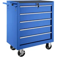 Tectake tectake® Werkzeugwagen, 5 Schubladen mit Antirutschmatten, zentrale Sicherheitsverriegelung, Rollen Ø 100 mm