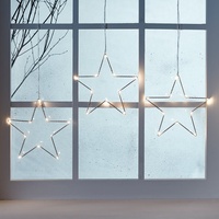 Lights4fun 90cm LED Osby Sternen Vorhang Timer Batterie Lichtervorhang Innen Weihnachtsdeko Leuchtsterne Kinderzimmer