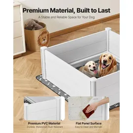 Vevor Wurfkiste für Hunde 122x122x46 cm Milchweiß