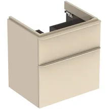 Geberit Waschtischunterschrank 2 Schubladen 58,4 x 61,7 x 47 cm Sand-grau Hochglanz