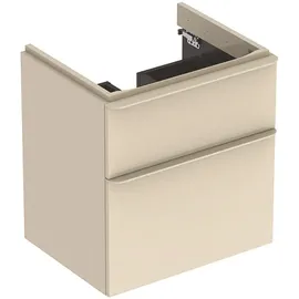 Geberit Waschtischunterschrank 2 Schubladen 58,4 x 61,7 x 47 cm Sand-grau Hochglanz