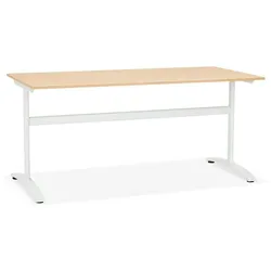 Kadima Design Schreibtisch Arbeitszimmer | 160 x 80 cm | T-Fuß kompakt ergonomisches Arbeiten | Beige | Büromöbel