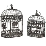 Moritz Hängedekoration Deko-Vogelkäfig 2er-Set Metall altbraun Ø 30/24,5 cm