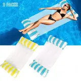 Set Mit 2 Wasserhängematten, Aufblasbare Poolhängematte, 4-in-1 Aufblasbare Poolliege, Neigbare Schwimmende Hängematte