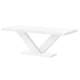 designimpex Esstisch Design Tisch HE-999 Weiß MATT / Weiß HOCHGLANZ ausziehbar 160 - 256 cm weiß