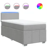 vidaXL Boxspringbett 90 x 200 cm Hellgrau