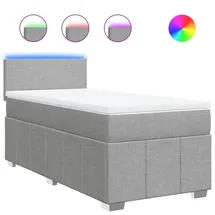 vidaXL Boxspringbett 90 x 200 cm Hellgrau
