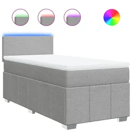 vidaXL Boxspringbett 90 x 200 cm Hellgrau