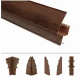 Lemal Sockelleiste, PVC 65x23mm - Fußleisten mit Kabelkanal - (30 Meter / 15 Leisten) Kunststoff Teppichleisten Übergangsleisten